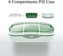 旅行药丸组织者箱,6 Capotment Weekly Medicine Reminder for Purse Pocket,每日药剂容器,鱼油药剂持有者药剂师,维生素,鳕鱼肝油,补编