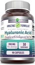 与MSM,Collagen type I & III,以及维生素C 的惊人配方 Hyaluronic Acid Super Complex 配有 MSM, Collagen Type I & III, 和维生素C → 990 Mg → 90 Capsules Supplement → Non-GMO → Gluten Free → 配有美国制造的