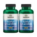 Swanson Acetyl-L-Carnitine - 氨酸补充剂,促进认知健康和肌肉支持 - 自然公式可以促进神经系统健康 - (100 Vegie Capsules)(2包)