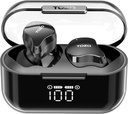 TZO T18 无线耳机蓝牙耳机5.3,IPX8防水耳机巴德,4 Mic Clear Call Long Playtime 配LED Digital Display Case, Stereo Bass Sound 32 定制 EQ 通过APP