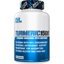 草药减量图尔克霉素与Bioperine-EVL 1500mg 95% Curcuminoid Turmeric Curcumin 与黑辣椒用于消化皮肤豁免肝脏和联合支持-非 GMO Vegan 补充剂