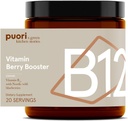 Puori Vegan Vitamin B12 Berry 靴子粉 - 20 services - B12 配北欧野生蓝莓 - 高在Flavonides - 用于正常能源生产和代谢 - 无乳品,蔬菜,非转基因生物