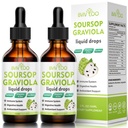 2 Pack Soursop Graviola 液体滴水 - 2000mg 纯 Soursop 提取器与 300mg 海 Moss & 100mg 长老莓 - 强大的细胞支持,抗氧化剂-Rich, Immune-Boosting - 4 Fl Oz (120ml) 瓶装