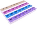 Apex 7-Day Mediplanner 药丸组织者,每周药丸组织者, 4 Times A Day 彩色编程, 易打开, See-Trough Lids, Organization Medication or Vitamins by AM, PM, Evening and Bedtime
