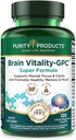 纯度产品 Brain Virity-GPC 超级配方 乙酰L-Carnitine HCI + Alpha GPC + Phosphatidlyserine - 支持正常浓度和精神清晰度 - 120 Caps