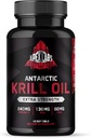 南极磷虾油1000毫克,配Omega-3s环保局、DHA、Astaxanthin和磷脂60软胶