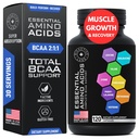 男女基本氨基酸补充剂 -- -- Vegan BCAA 氨基酸复合剂促进肌肉生长,所有9个BCAAs 基本氨基酸 -- -- 高级工作动力与恢复公式 -- -- 120个EAA BCAA药