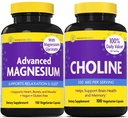 InnovixLabs Choline & Magnesium Bundle Choline Bitartrate 550mg (100 Capsules) 高级镁 (150 Capsules). 支持记忆,摩德,脑健康与增强认知. *