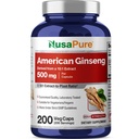 NusaPure American Ginseng 10:1 提取物,500 mg等效于5000mg - 200 Veggie Capsules (Vegetarian, Non-GMO, Vegan)