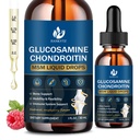 (2 Pack) Glucosamine Chondroitin MSM 液滴,高吸收,抗氧化剂,免疫,骨支持,MSM 男女补充,Vegan,无糖,Raspberry Flavor, 1 Fl Oz