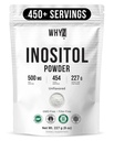 Myo-Inositol粉剂 8oz, 天然的Myo Inositol 支持,生育力和激素平衡的补编,纯的Inositol粉剂, Myo-Inositol 能源的补编,脑健康, 454种服务