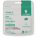 DHA 补充品(60) 双焦 Omega 3 DHA 500mg PER Capsule - 每日1 → Brain and Eye 健康支持 | Vegan DHA - Omega 3 Algae Oil → DHA 1000mg x 2 Capsules → 2个月供应 → 可持续