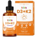 NutraChamps儿童维生素D3 K2滴,维生素D3 & K2 MK-7,儿童液体维生素D1000 IU,健康骨骼,心脏与免疫系统,托德勒斯无糖补充,300服务