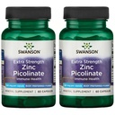 Swanson Premium Brand Extrastrong Zinc Piclinate - 身体偏好形态 Immune Health Capsules - 每胶囊50毫克 - 60胶囊,包装2