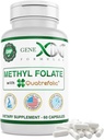 GENEX 含有Quatrefolic的甲基福拉特 1360 mcg DFE(60 Capsules) 富拉特的生物活性形式 - 5-甲基四氢叶酸  Vegan, Gluten Free, 非GMO(60天供应)