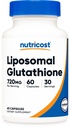 营养成本 Liposomal Glutathione 补充 60 capsules, 720 mg 每服- Vegan, 无转基因生物, 30服