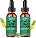 (2包) Mullein Drops for Lungs - Mullein Leaf 提取器 - 在英国制造 - 针灸支持呼吸卫生, Lung Detox, Bronchial Clease - Liquid Drops 5X 强力于 Mullein 茶, Pills