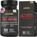 爱尔兰有机海 Moss Capsules: Sea Moss 10500mg 黑籽油 6000mg 涡轮 3000mg Ashwagandha 3000mg Bladderwrack 3000mg Burdock 根 3000mg 姜为 Skin Gut 健康超食品 60 Capsules