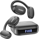 TOZO OpenEgo OpenEar Ear Ear Earuds 蓝牙耳机,80Hrs Playtime 无线耳机与Earhooks,数字显示,32 EQ模式, Clear Call, Confortable Wear, Sweat-Proof 运行的解决黑色