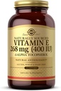 Solgar维生素E 268 mg(400 IU) - 250 软胶 - 天然来源维生素E作为d-Alpha Tocopherol - Gluten Free, 乳制品 Free - 250 服务