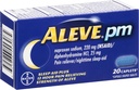 Aleve PM Caplets, Naproxen Sodium 220 mg(NSAID)/二苯胺HCl 25 mg, 疼痛救生剂/夜间睡眠援助,非哈比特成型, 20 mg