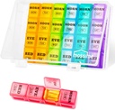 XL 大周药丸组织者 4 Times aday, 7-日药盒 AM PM, Big Competments Pill case, 每月药剂组织者 28 Days Dispensers for Fish Oils, 维生素持有者补编