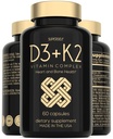 维生素D3 K2 卡普勒斯 - 维生素D35000 IU和维生素K MK7 100mcg - 60 Capsules - 美国制作的蔬菜维生素D补充剂 - 骨骼,肌肉,牙齿,免疫系统高强度VIT D