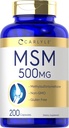Carlyle MSM 补充 Capsules | 500mg | 200 Counter | Non-GMO & Gluten 自由公式 | 甲基磺酰甲烷