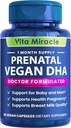 产前DHA补充剂 - Vegan 800mg DHADA Plant 基于Omega 3 - 最佳母亲和婴儿健康 - 支持婴儿脑和眼发育 妇女产前无鱼油