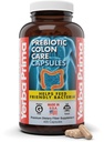 Yerba Prima Prebioon Colon Care Capsules, 400 Caps - 5种Fiber Plus FOS 预生药物 - 饮食健康补充剂 - 健康可溶性和不溶性纤维 常规性和消化性支持