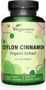 Vegavero 有机锡兰肉桂 → 2000mg → USDA 认证 → 无人工添加剂 → 4个月供应 → 实验室测试,非GMO → 120 Capsules → Vegan