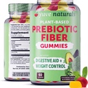 Yuve Prebiotic Fiber Gummys - 美味 - 3g 可溶性纤维补充剂 - 支持消化健康与规律 - Vegan & Gluten - 成人与儿童自由纤维 - 非GMO & 低糖 - 60个计数