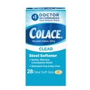 Colace Clear Stool 柔软软的 Gel Capsules 便秘救济 50 mg Docusate Sodium Doctor 建议28ct