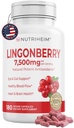 Lingonberry Powder 7500mg for Urinary Tract,血液循环,Gut Health,眼部健康,抗氧化剂支持 - Prure 5:1 比率 & 180 Veggie Capsules - Non-GMO,Gluten-Free,Vegan-Friendly Supplies - 纯5:1 维格吉卡普勒斯 - 非GMO,Gluten-Free,Vegan-Friendly 补充