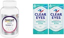 Centrum Minis Silver Women's Multivitamin for Women Plus, 配有维生素D3, B维生素, 非GMO成份, 支持老年人的记忆和认知 - 280 Ct & Clear Eyes,敏感眼睛,眼滴, 0.5 Oz, 2 Pack