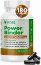 LaPura Power Binder Blend – Detox & Cleanse with activated Charcoal,有机氯菌粉末和滑石 Elm 提取器 – 帮助缓解气体和布洛丁 – 促进天然解毒 - 180 Capsules
