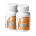 锌MG25+VC Dual Pack QQ Daily Zinc Gluconate + Vitamin C + 25mg + 270mg + 清洁配方, Vegan-Friendly, (2瓶,120个蔬菜卡普尔)