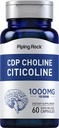 Piping Rock CDP Choline Citicoline 1000mg QQ60 快速发布 Capsules QQ 男女版 Non-GMO 格鲁滕自由饮食增刊