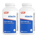 Rugby Niacin 500mg -- -- 男女维生素B3补充剂 -- -- 1 000平板(2-Pack)
