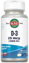 KAL 维生素D3 1000 IU 软胶(25 mcg),活性维生素D形态,钙吸收,骨质健康,免疫支持补充,液态填充活性胶,无大豆制造,百种服务,百种软胶