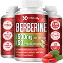Premium Berberine Supplement, 150 Capsules – 50 Days Supplement, 1500mg Berberine Per Service, Berberine HCI, 由100%纯度和天然成份制成, Non-GMO, Gluten-free.