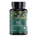 植物融合 Vegan Zinc 补充22 mg – 全食综合体,Chelaed Zinc 来自有机瓜瓦叶支持免疫,60 Capsules
