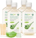 AloeCure USDA 有机Aloe Vera Juice 12 Hrs of Harvest - 纯Aloe Juice 天然消化剂补充 支持消化、免疫系统和平衡胃酸,4 x 500毫升瓶