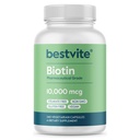 BESTVITE Biotin 10,000mcg(240个植物卡普尔) - 无 Stearates - 无磷酸ical - 无人工甜甜剂 - 无火焰 - 无流动剂 - Vegan - 非转基因生物 - Gluten Free