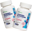 2700 MG Liposomal Glutathione 补充剂, Max 吸收, 活性形式 L Glutathione 还原酶(GSH),配有 Hyaluronic Acid, Reveratrol, 强抗氧化剂, 健康老化, 120软胶