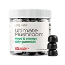 终极蘑菇日报 Gummys - 配有Cordyceps的蘑菇Gummys,Lion's Mane, 和Reishi, Plus Huperzine A & L-Theanine, May 改善Mood and Energy, Apple Berry Flavor, 60 Gummys
