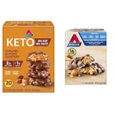 Atkins Caramel 杏仁集團, Gluten Free, 高纤维, 1g 糖, 2g Net Carb, Keto Friendly, 20 Count & Caramel 巧克力 巧克力 果汁卷卷饼吧, 蛋白质卷饼, 高纤维, 2g 糖, 16 count
