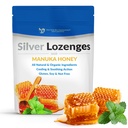 含有机马努卡蜂蜜和维生素C的Lozenges银 -- -- 全天然纳米银 -- -- 45-50mcg,60 PPM共聚银矿物滴,以支持免疫系统,Soothe,Cool Cough & Throat,24-Lozenges