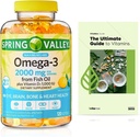 鱼油2000毫克的春谷Omega-3,最大注意量,120个计数+独家维生素指南(2个项目)