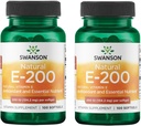 Swanson Natural Vitamin E - 支持心脏健康与组织保护的自然补充 - 基本营养物促进总体健康与健康 - (100软胶,每件200IU)(2包)